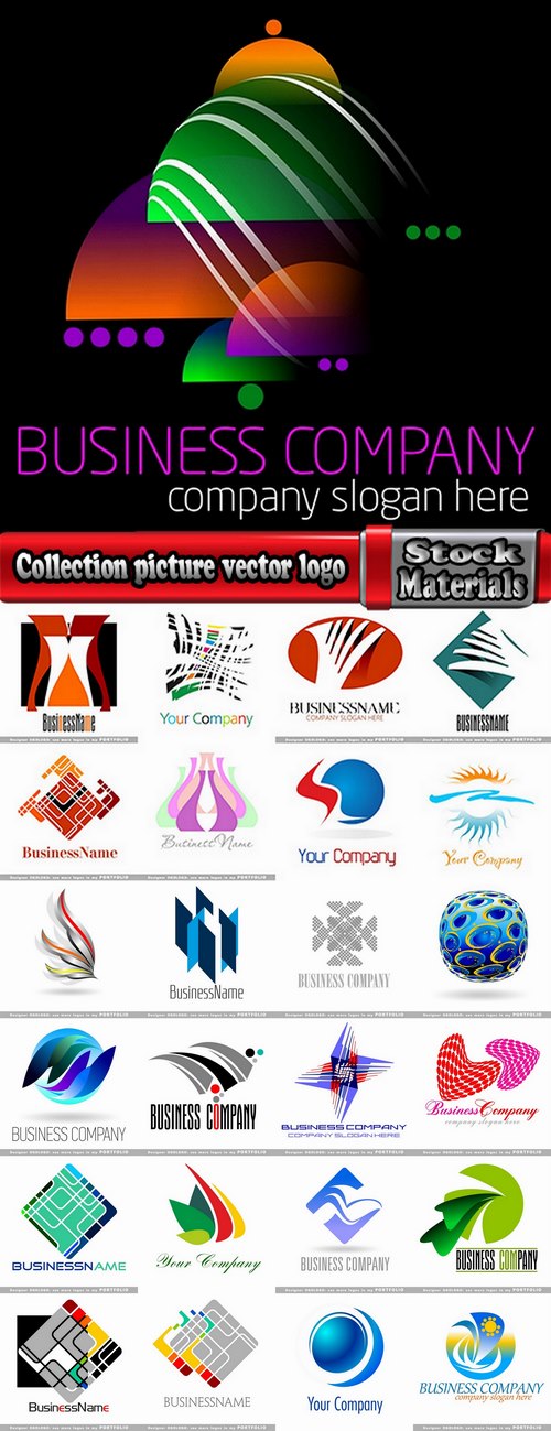 Collection picture vector logo illustration of the business campaign #14-25 EPS