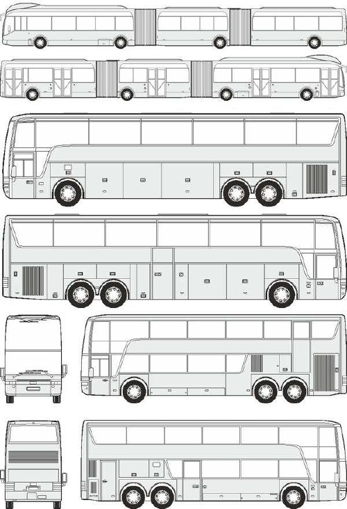 Автобусы Van Hool - векторные отрисовки в масштабе