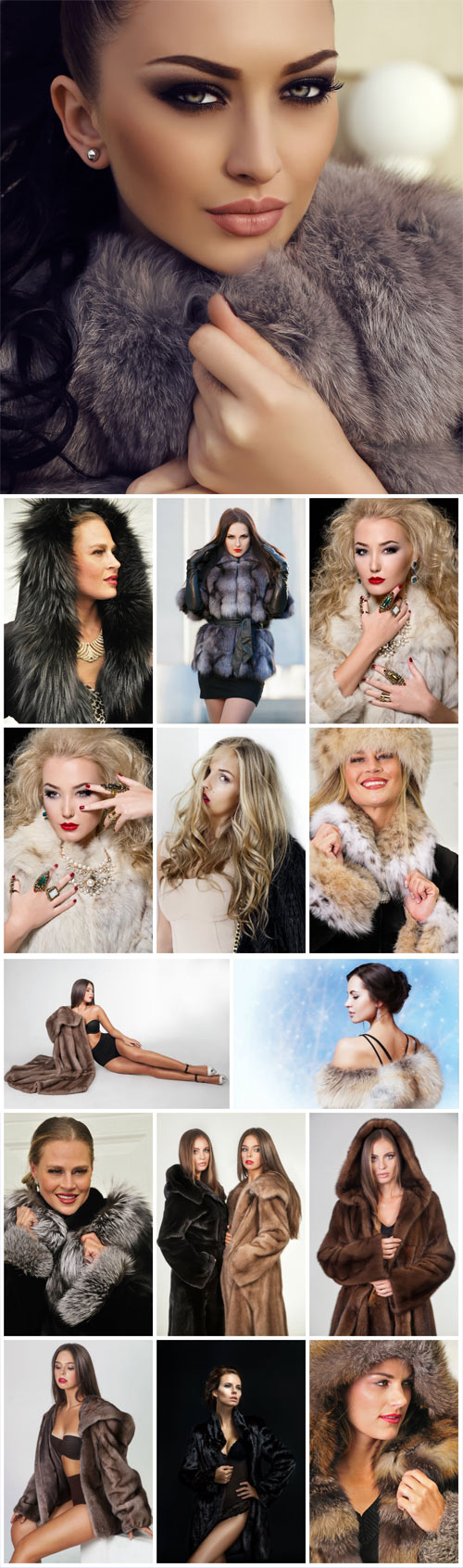 Women in luxurious furs - Stock photo