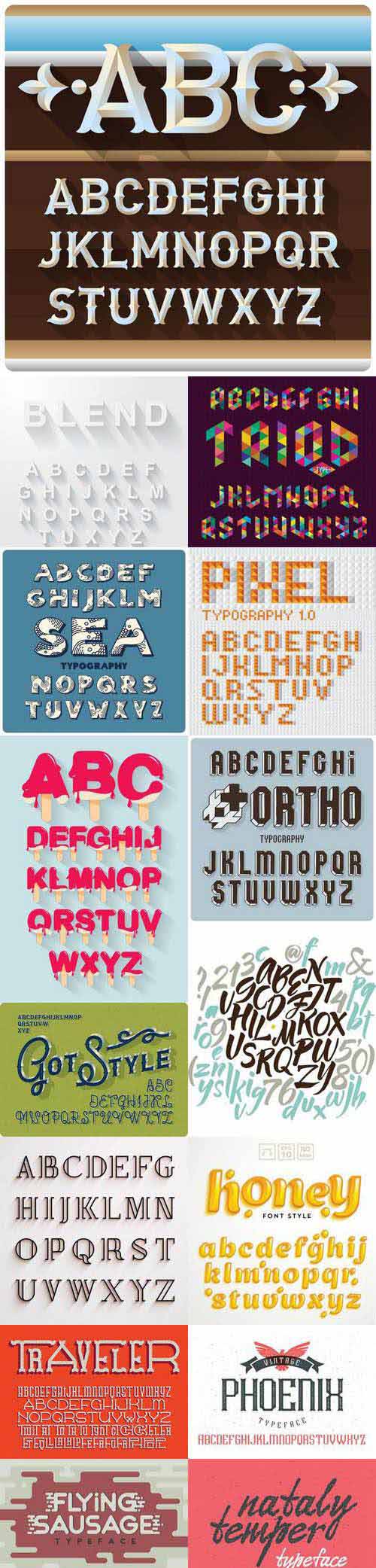 Typeface Illustration Vector Set 3