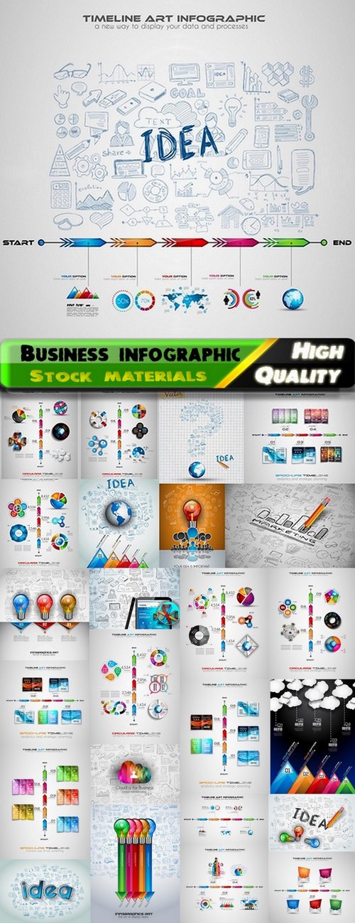 Business theme and creative infographic elements - 25 Eps