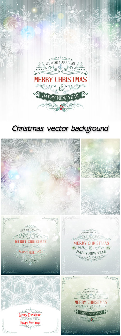 Christmas background with snowflakes and icy patterns