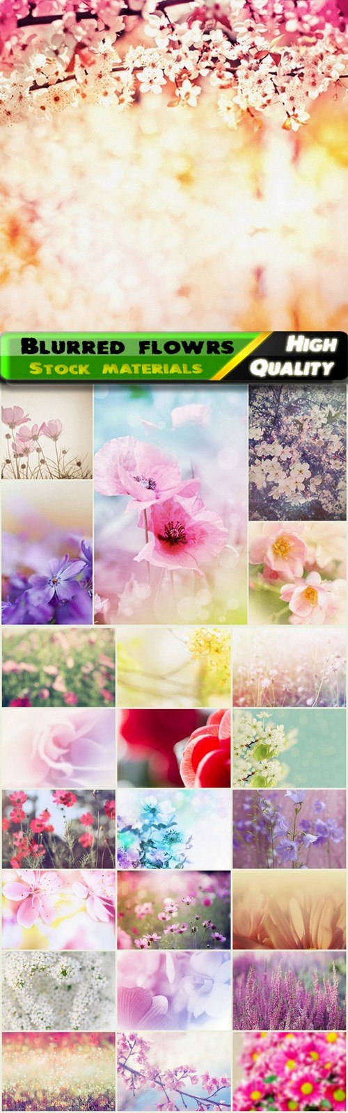Cute blurred floral backgrounds - 24 HQ Jpg