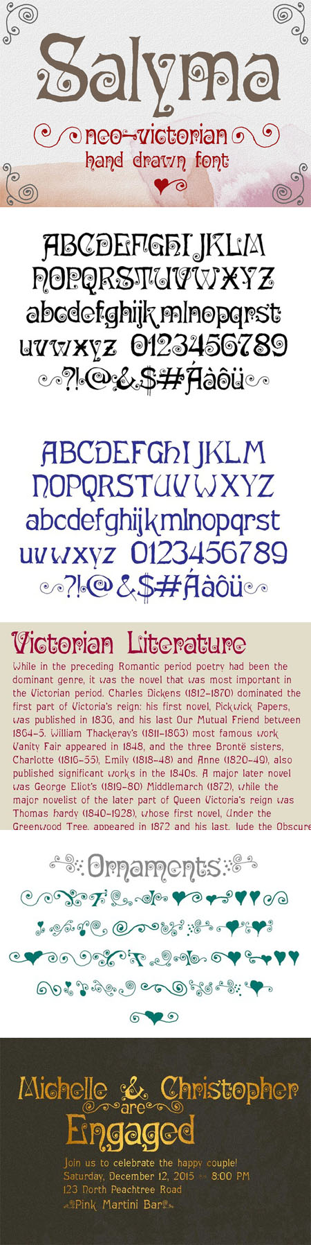 CM - Salyma neo-victorian hand drawn font 436447