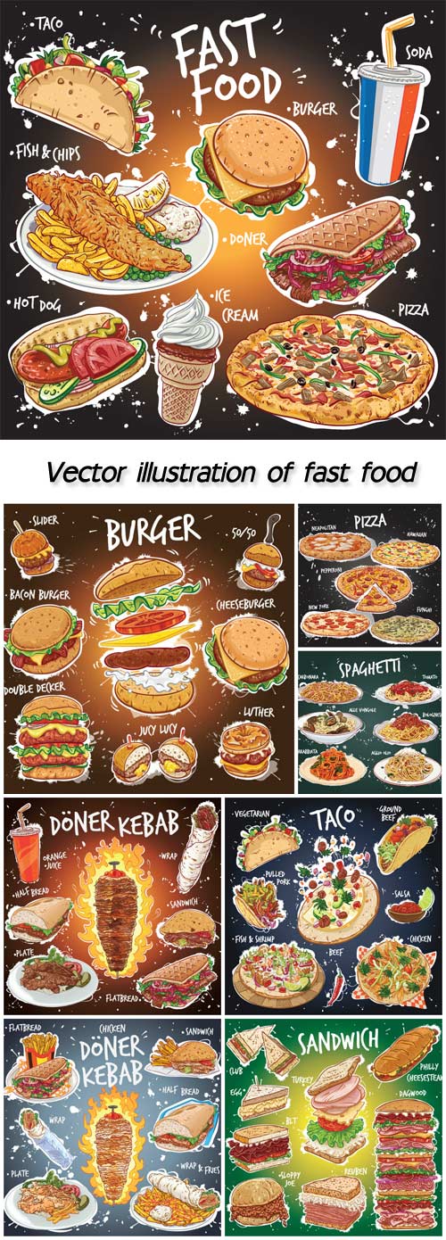 Vector illustration of fast food