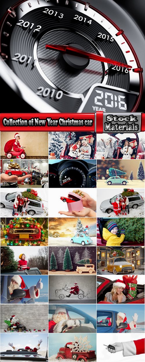 Collection of New Year Christmas car Santa Claus Christmas Tree 25 HQ Jpeg