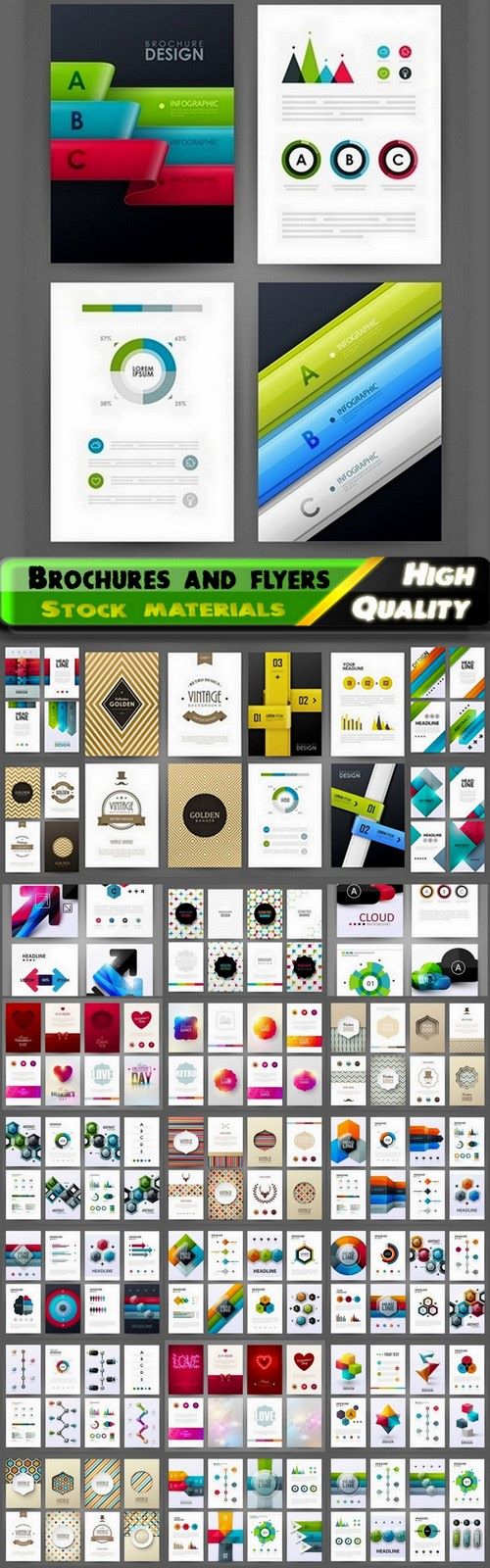 Brochures and flyers with infographic elements 2 - 25 Eps