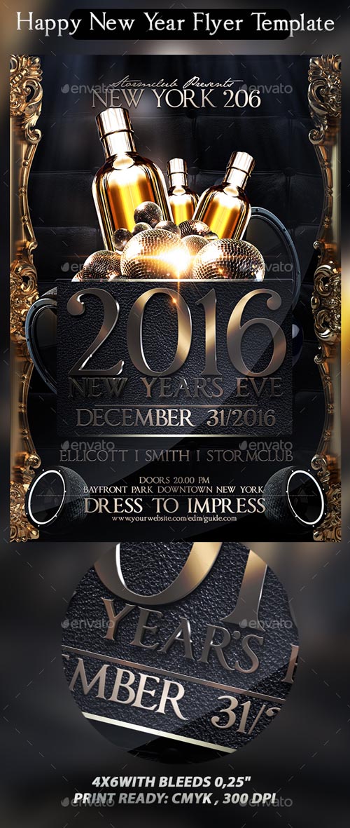 Happy New Year Flyer Template 13623466