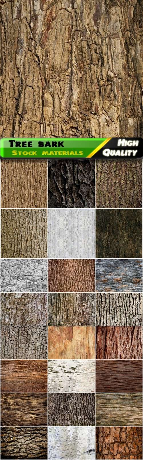Textures of tree bark and wood - 25 HQ Jpg