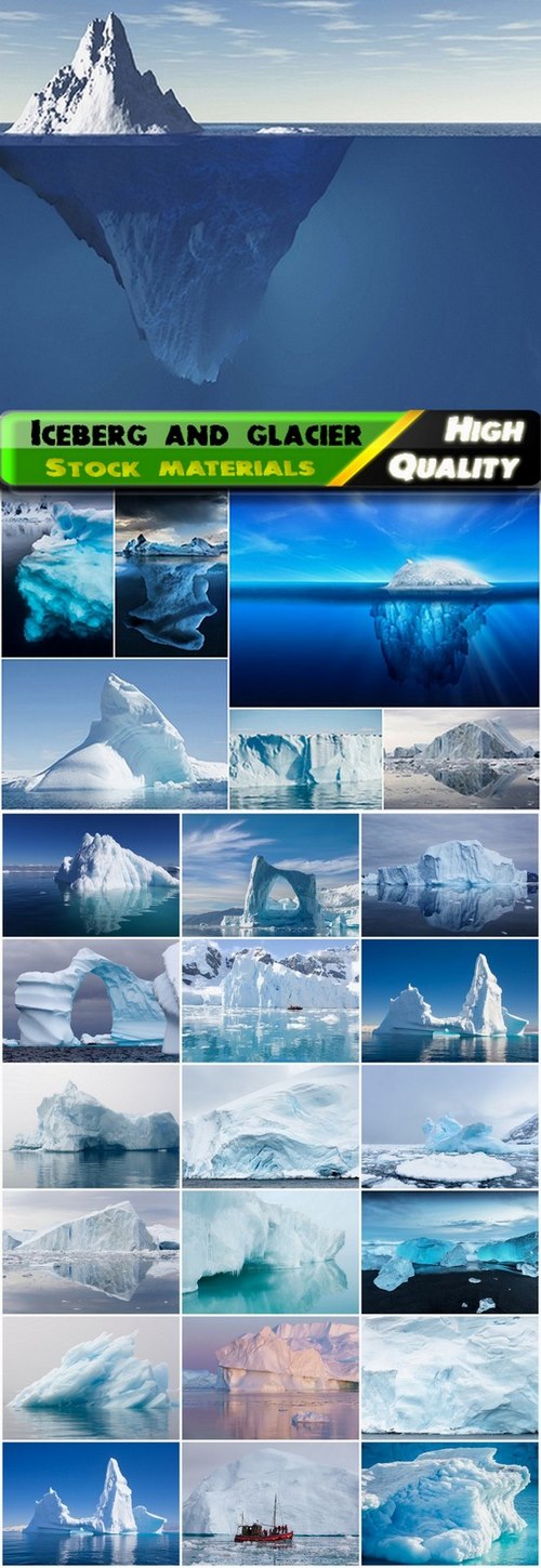 An iceberg with visible underwater surface - 25 HQ Jpg
