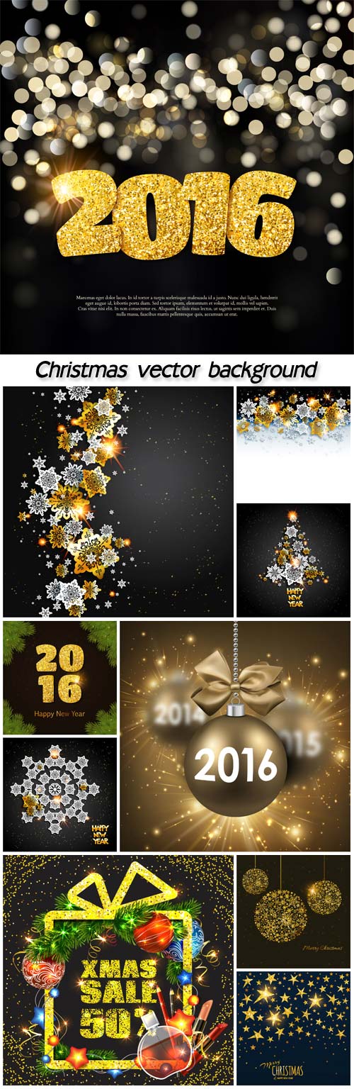 Christmas vector illustration with shiny snowflakes