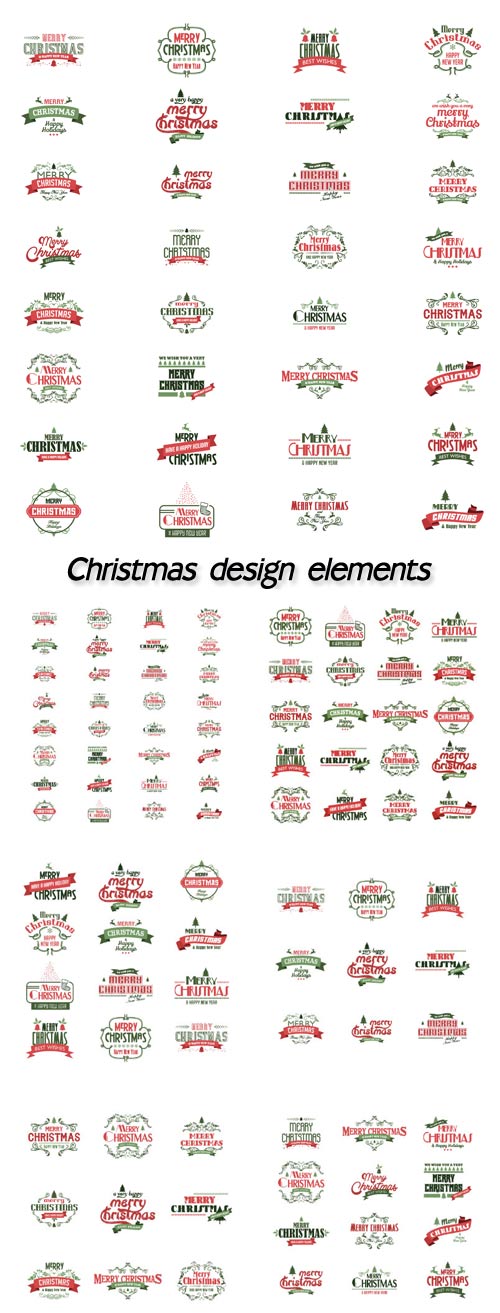 Christmas design elements, vector logos