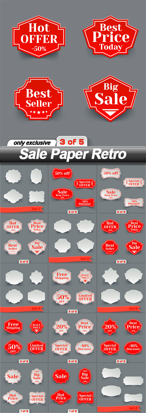 Sale Paper Retro - 15 EPS