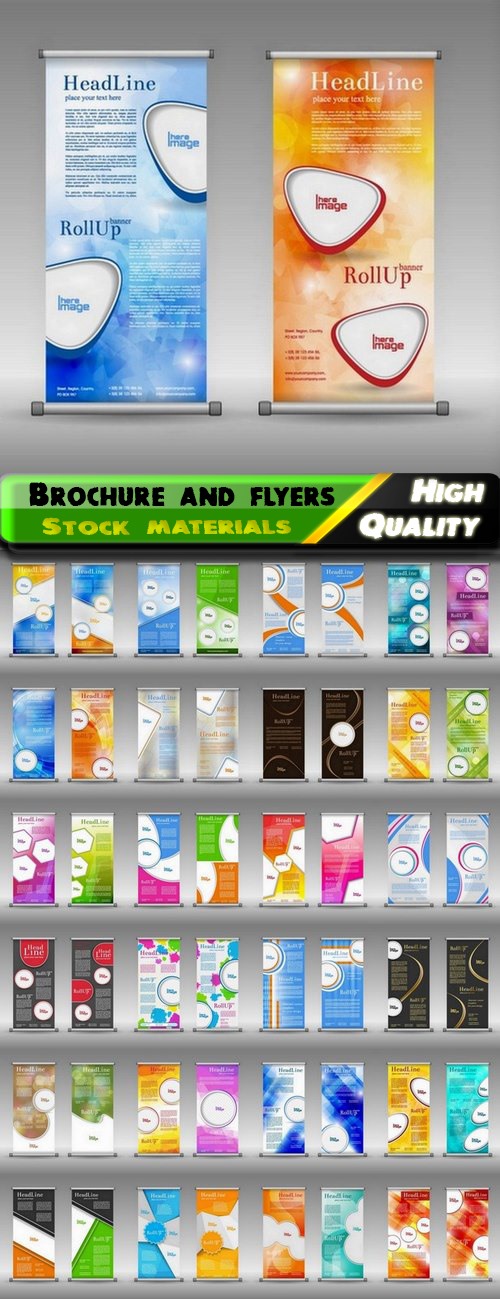 Brochure and flyers template design in vector from stock #72 - 25 Eps
