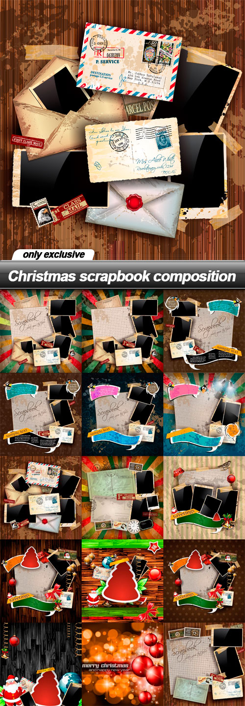 Christmas scrapbook composition - 15 EPS