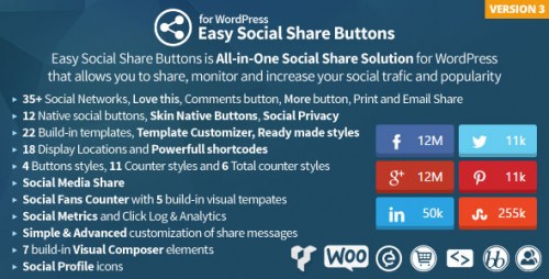 [GET] Nulled Easy Social Share Buttons for WordPress v3.2.5  