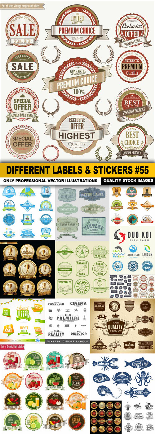 Different Labels & Stickers #55 - 15 Vector