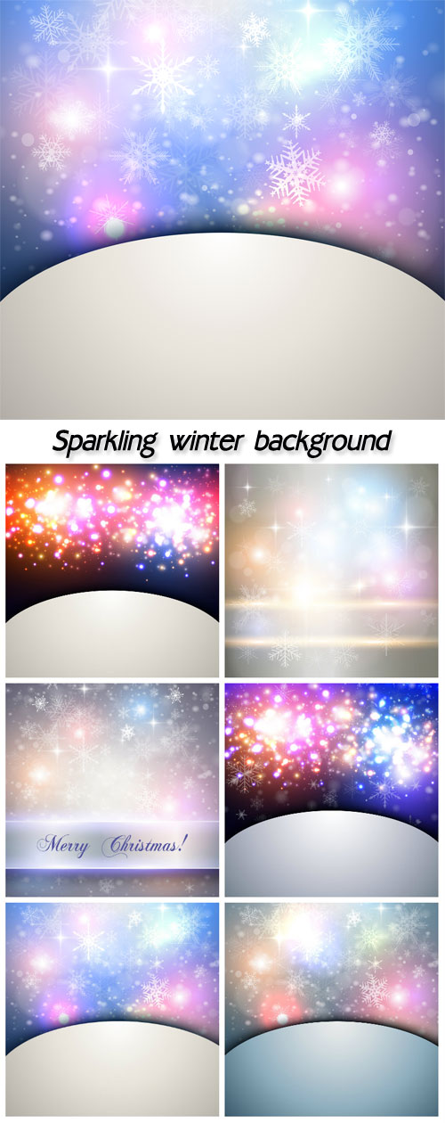 Sparkling winter background with snowflakes
