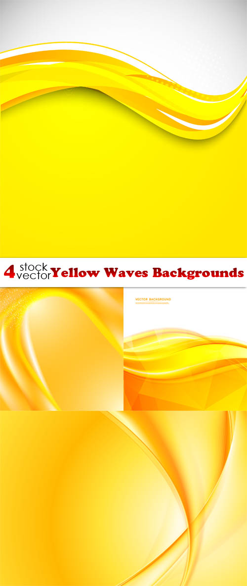 Vectors - Yellow Waves Backgrounds