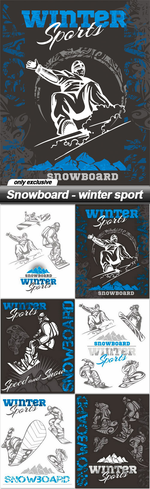 Snowboard - winter sport - 6 EPS