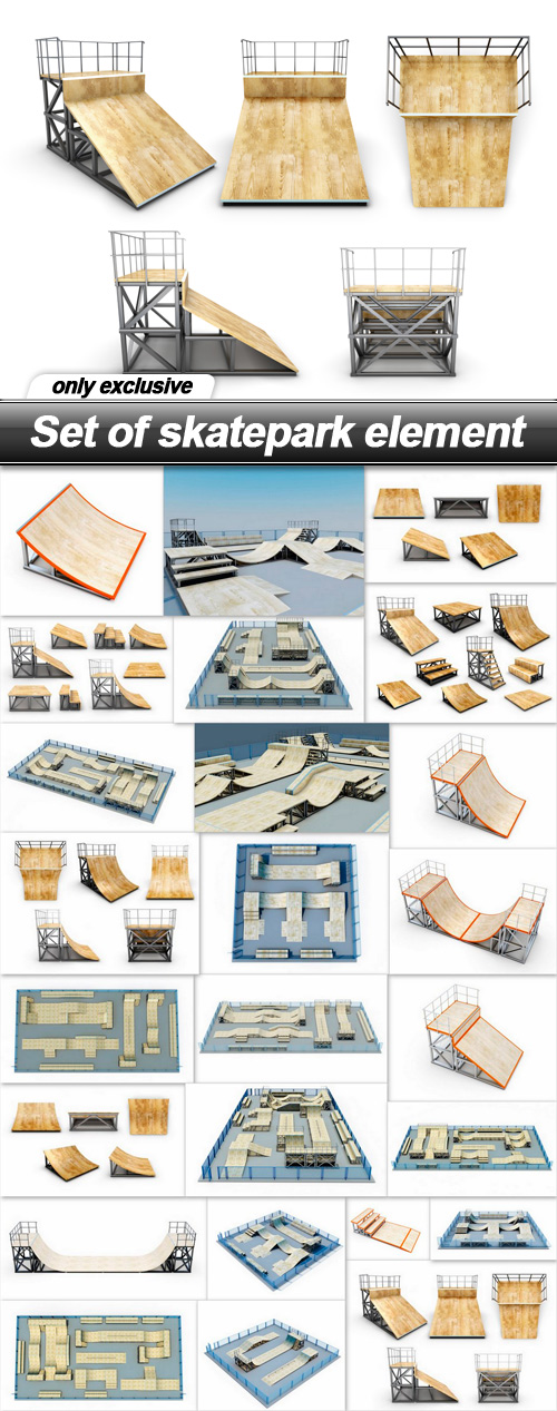 Set of skatepark element - 25 UHQ JPEG