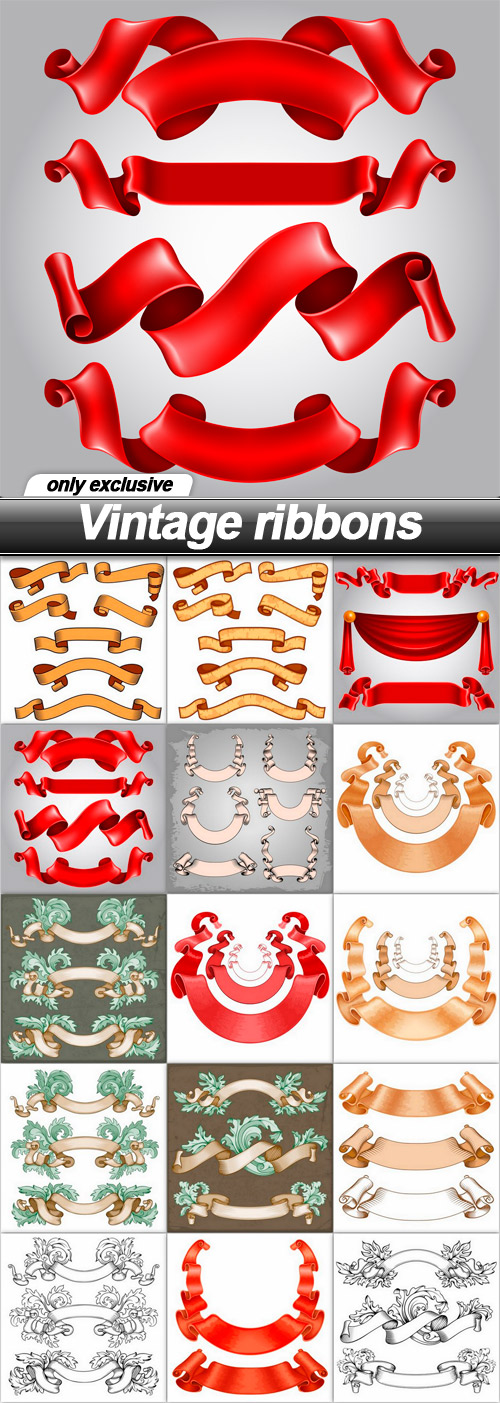 Vintage ribbons - 15 EPS