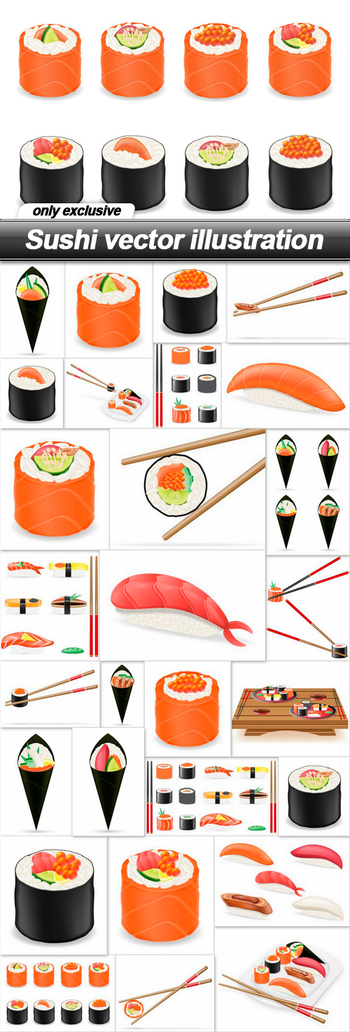 Sushi vector illustration - 28 EPS