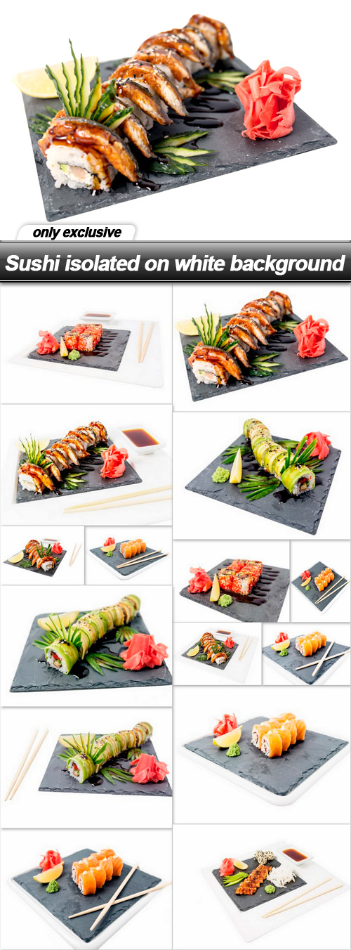Sushi isolated on white background - 15 UHQ JPEG