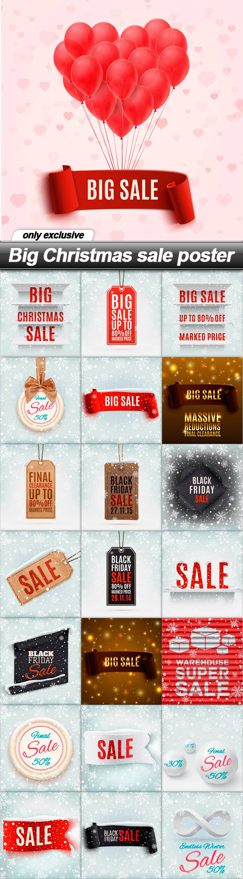 Big Christmas sale poster - 22 EPS