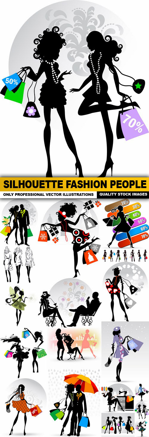 Silhouette Fashion People - 18 Vector