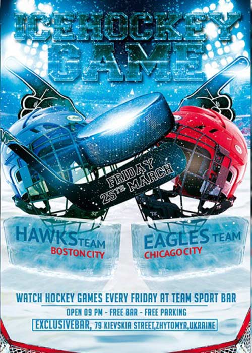 Ice Hockey Game Premium Flyer Template