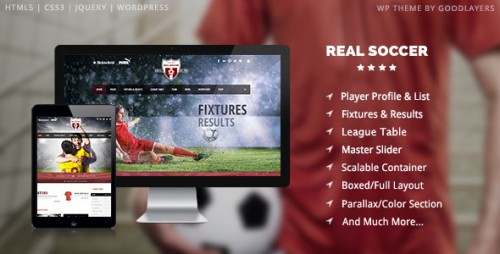 Download Nulled Real Soccer v1.06 - Sport Clubs Responsive WP Theme product