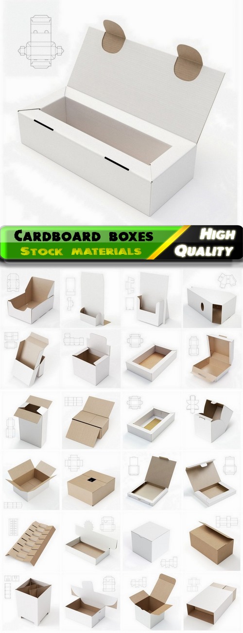 Design of cardboard boxes with drawings for cutting 3 - 25 HQ Jpg