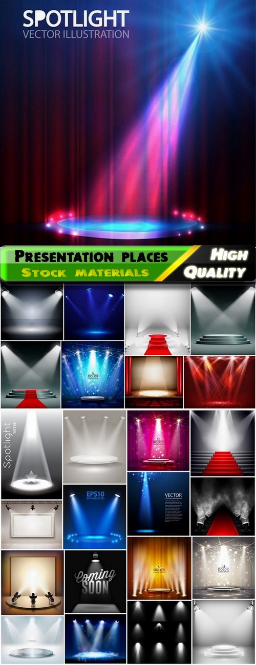 Spotlights and presentation places with light effects - 25 Eps
