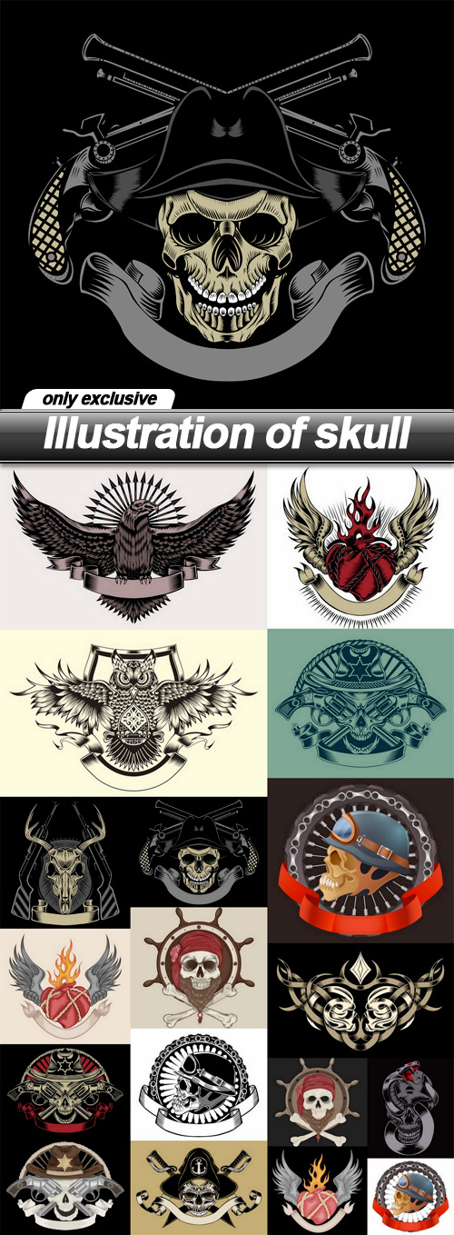 Illustration of skull - 18 EPS