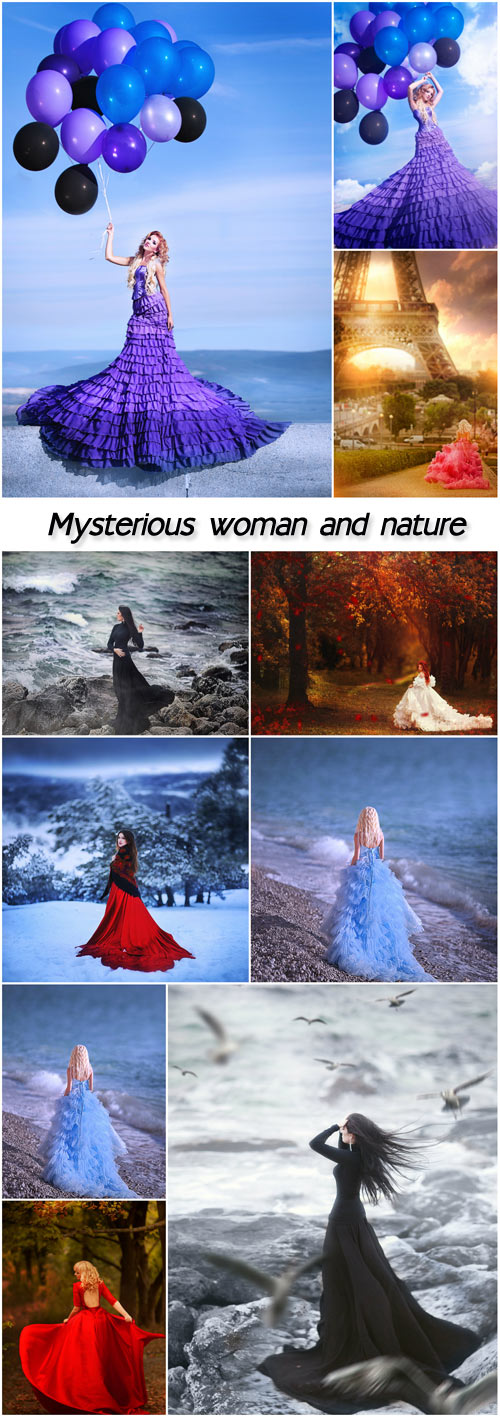 Mysterious woman and nature