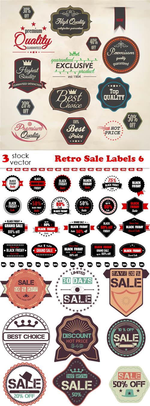 Vectors - Retro Sale Labels 6