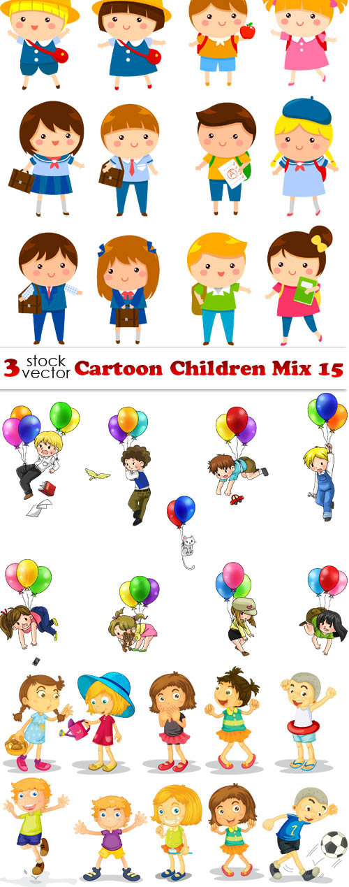 Vectors - Cartoon Children Mix 15