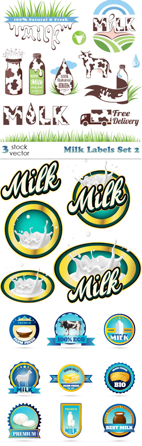 Vectors - Milk Labels Set 2