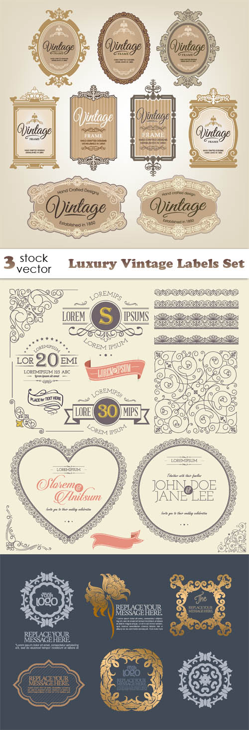 Vectors - Luxury Vintage Labels Set