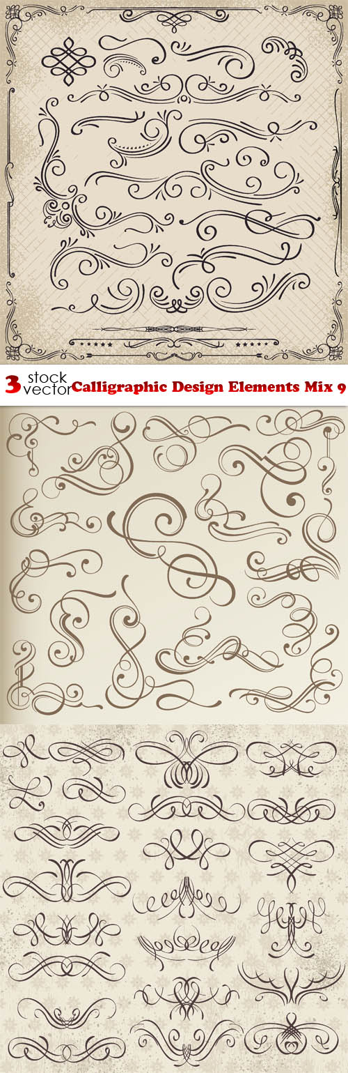 Vectors - Calligraphic Design Elements Mix 9