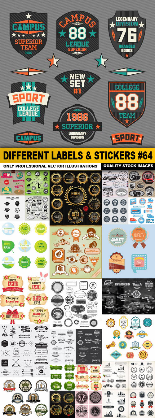 Different Labels & Stickers #64 - 25 Vector