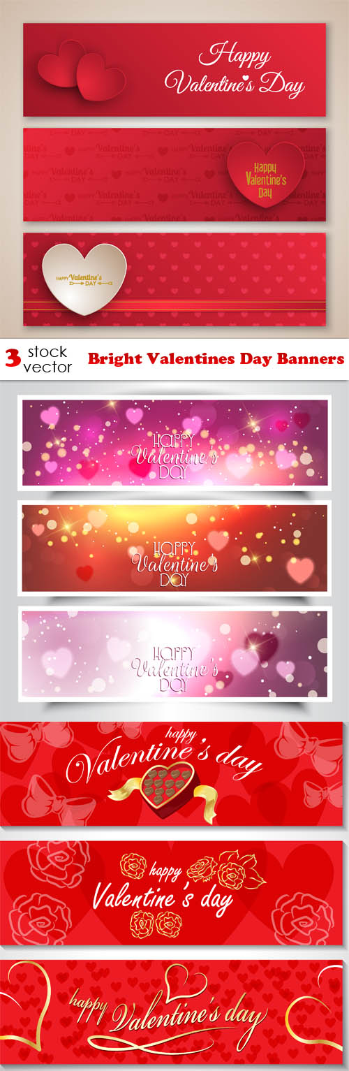 Vectors - Bright Valentines Day Banners