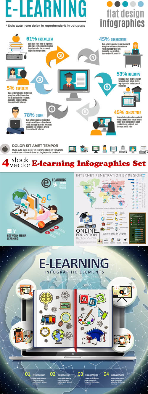 Vectors - E-learning Infographics Set