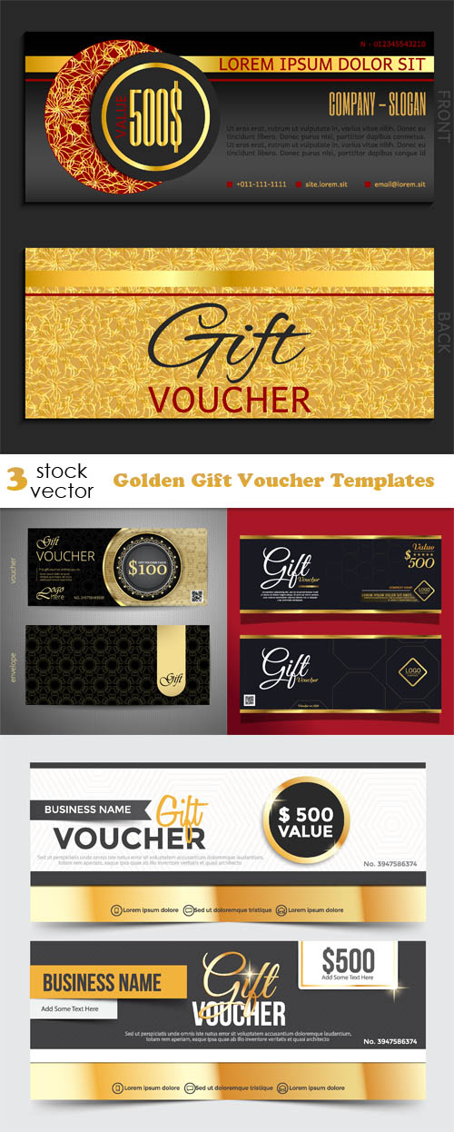 Vectors - Golden Gift Voucher Templates