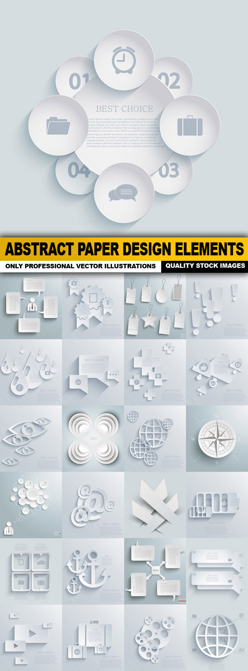 Abstract Paper Design Elements - 25 Vector