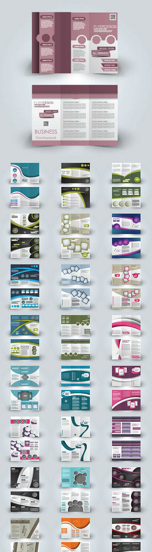 Business tri-fold brochure booklet mock up design template 6