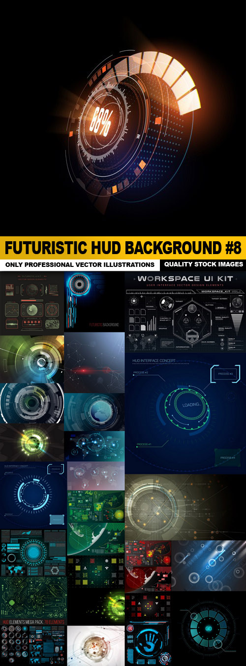 Futuristic HUD Background #8 - 25 Vector