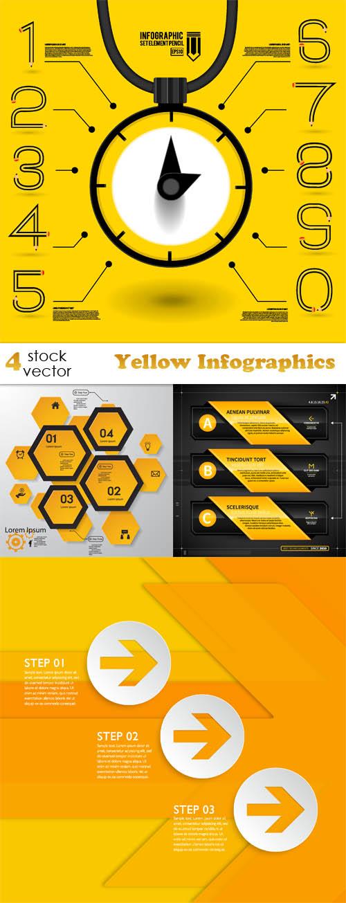 Vectors - Yellow Infographics
