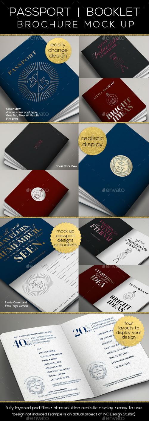 Passport | Booklet Photo Realistic Mock Up id 14724116